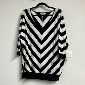 89th & Madison 3/4 Sleeve Sweater. New with tags. Black and White. Size 3X.